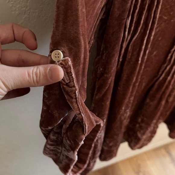 CP SHADES mauve silk velvet tunic top size L - Picture 5 of 8